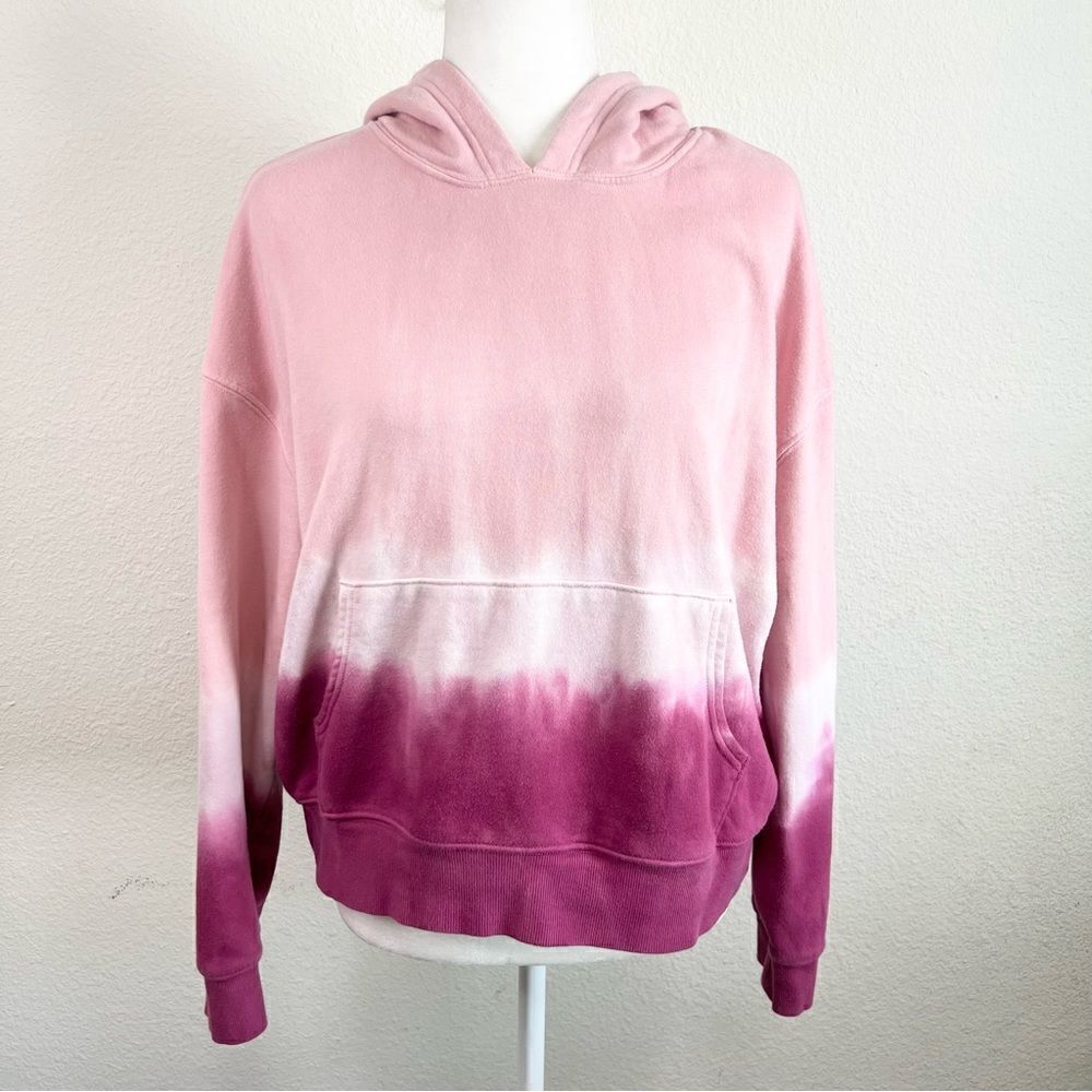 Wildfox Olivia Pink Tie Dye Ombre Cozy Pullover Sweatshirt Hoodie M